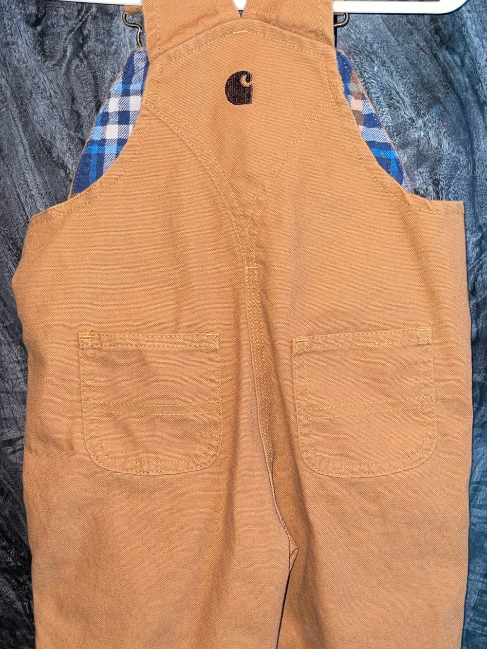 Carhartt Infants' Flannel Lined Canvas Bib Overalls (12M)